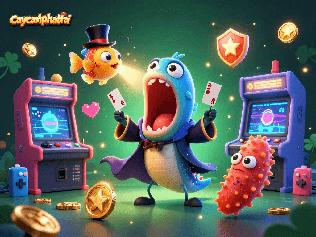 Experience winning strategies with caycanhphattai in this vibrant 3D casino illustration.