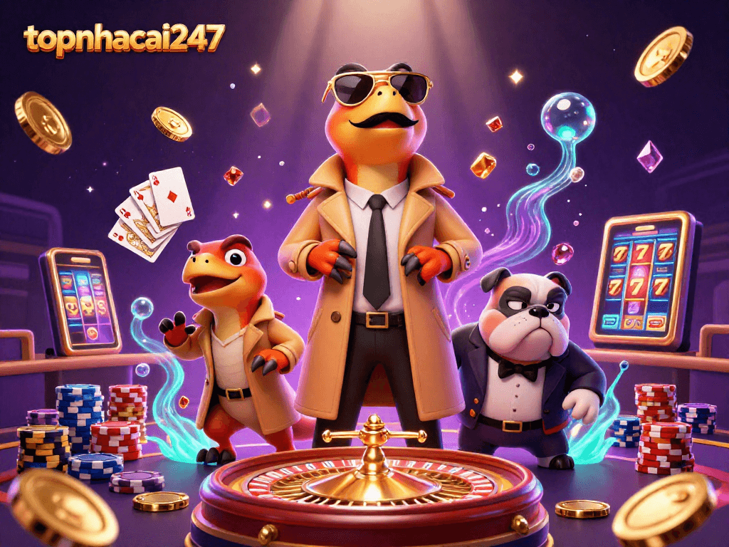 Experience thrilling gaming at topnhacai247 with raptors entering a VIP casino in style.