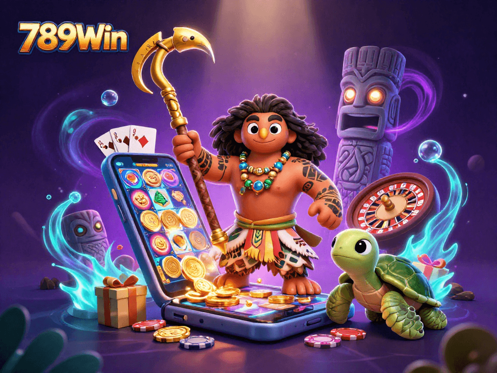 Experience the thrill of winning big with 789Win's vibrant casino scene featuring dynamic characters and exciting games.