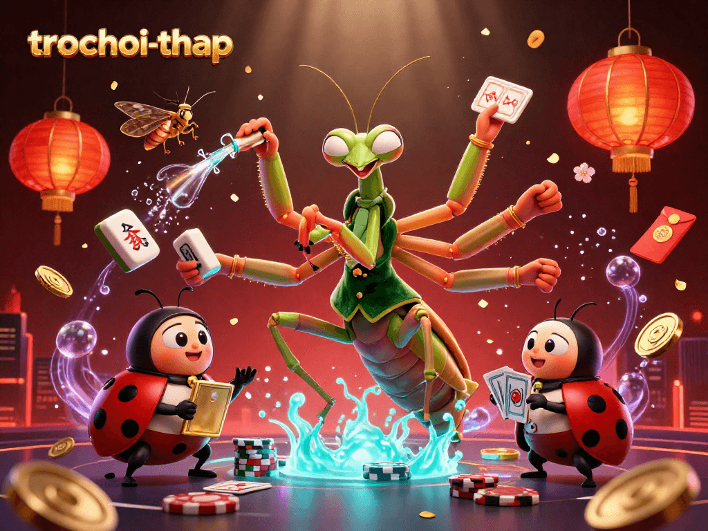 Capture the excitement of trochoi-thap with vibrant characters and dynamic casino elements.