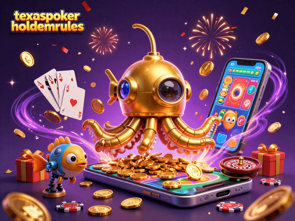 Experience high-stakes gaming with texaspokerholdemrules as the golden kraken sub emerges in a dynamic casino scene.