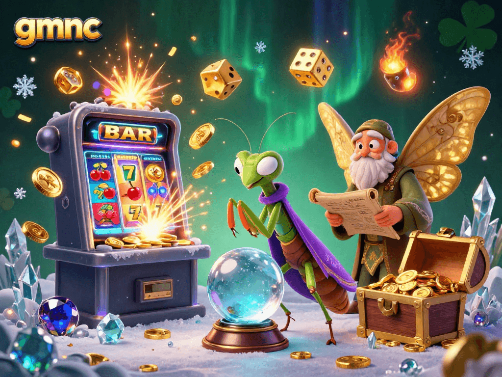 Engage with the gmnc magic in this vibrant 3D casino scene featuring fortune tellers and jackpots.
