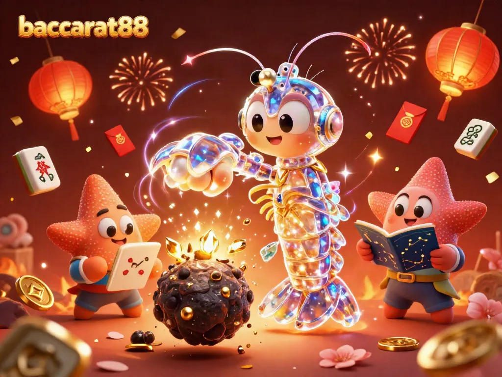 Baccarat88 showcases a vibrant 3D scene with thrilling galactic elements and rich casino motifs.