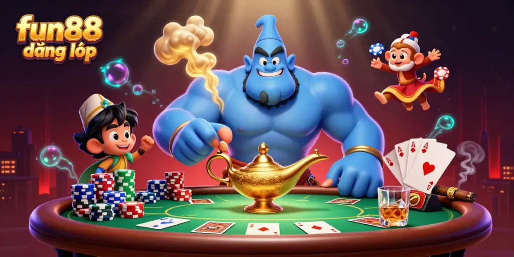 Experience fun88 đăng nhập with thrilling poker chips and vibrant casino elements in dynamic design.