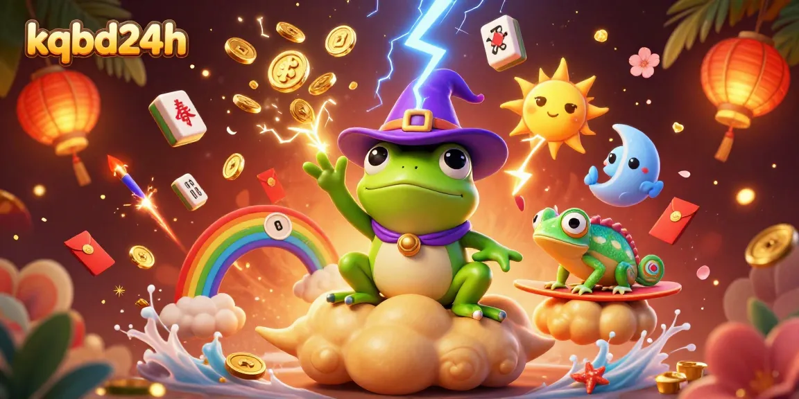 Engage with the dynamic kqbd24h universe, where a wizard frog creates a storm of gold.