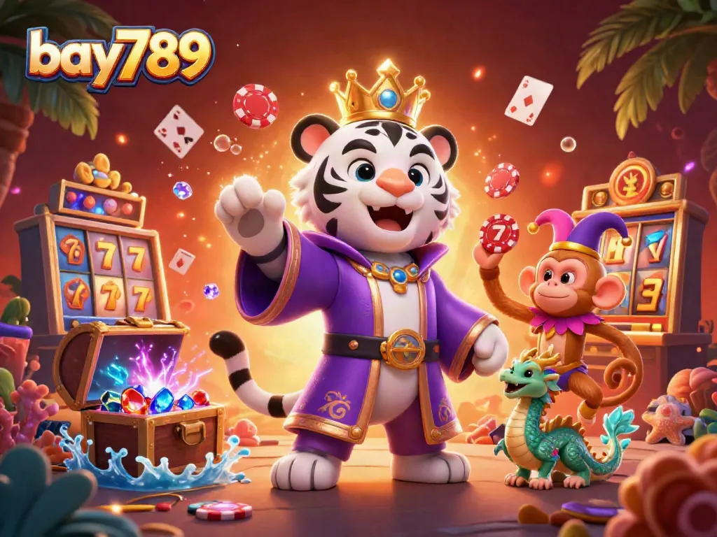 Experience exciting gaming action with bay789 featuring vibrant characters amidst a thrilling casino setting.
