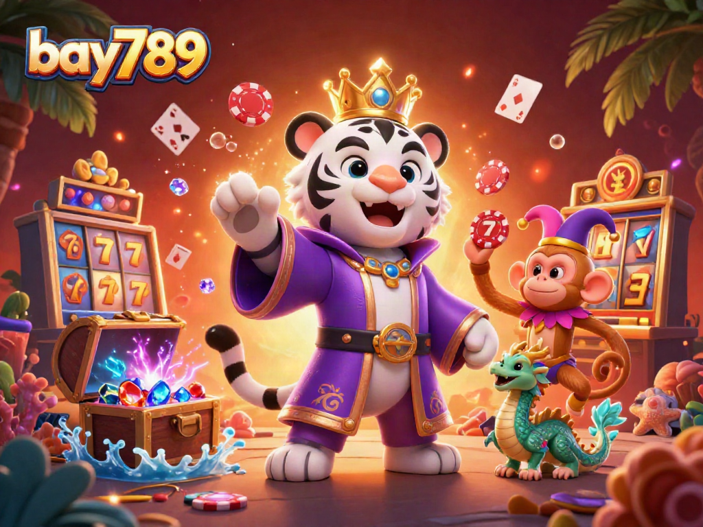 Experience exciting gaming action with bay789 featuring vibrant characters amidst a thrilling casino setting.