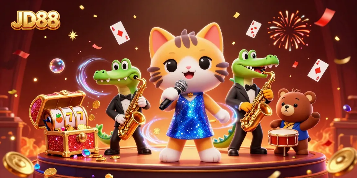 Experience the excitement of JD88 with vibrant casino characters and rich gaming elements!