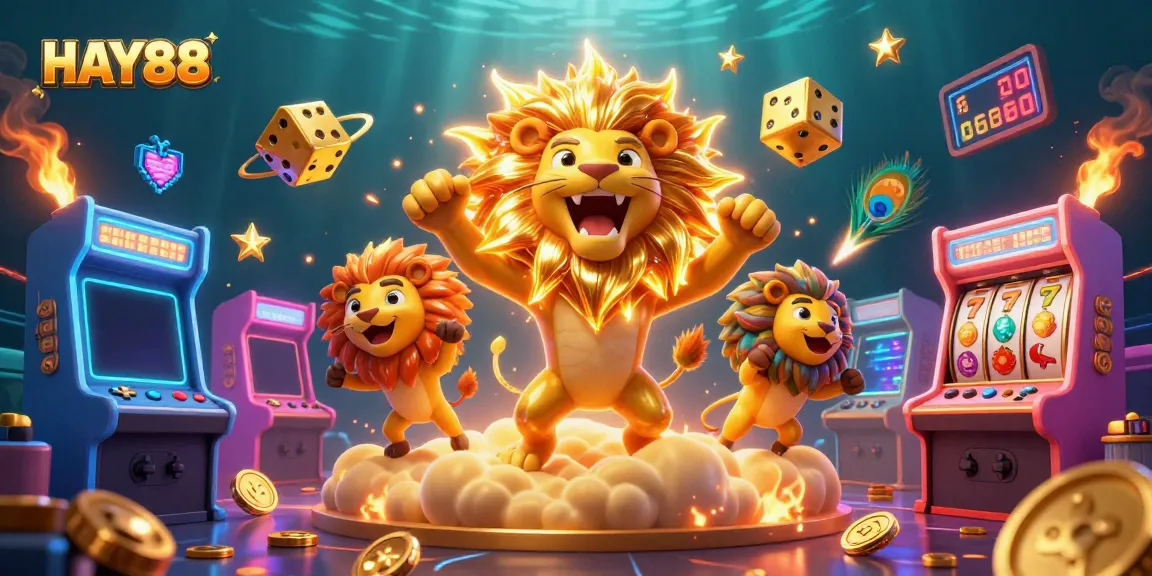 Experience winning thrills with HAY88's vibrant casino imagery filled with games and excitement.
