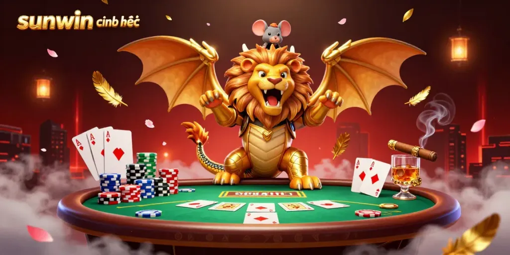 Bet and win at sunwin chính thức with vibrant characters and casino excitement in this 3D illustration.