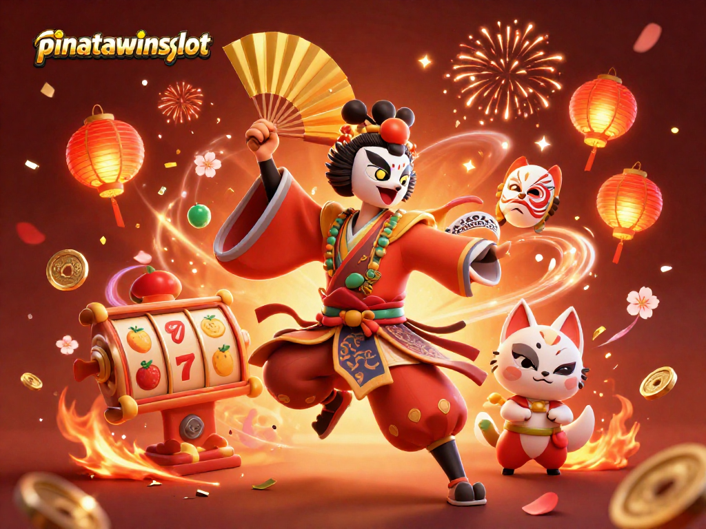 Experience the excitement of pinatawinsslot with vibrant 3D graphics showcasing colorful slot features and festive elements.