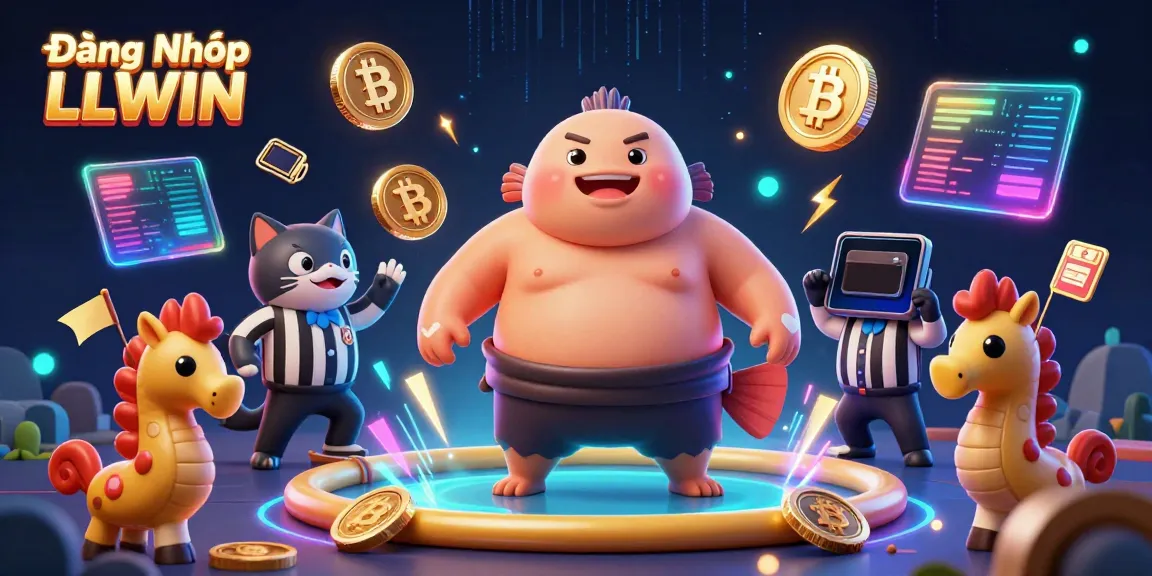 Experience energized Đăng Nhập LLWIN gameplay with vibrant 3D characters and crypto elements.