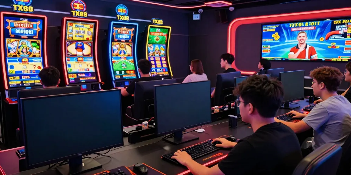 Engaged players experiencing the excitement of tx88com's online betting games in a vibrant digital workspace.