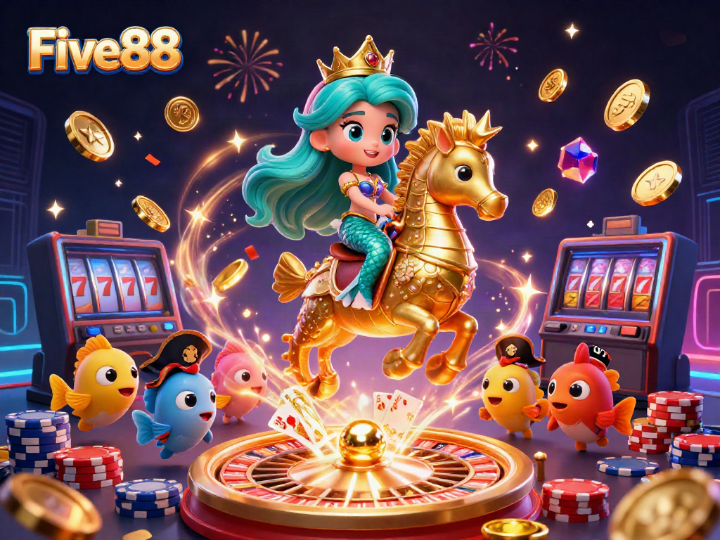 Experience thrilling gameplay at Five88 with a vibrant 3D underwater casino adventure featuring a mermaid princess.