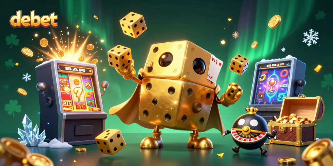 Engage with the debet gaming universe featuring lively 3D characters, vibrant slot action, and casino excitement.