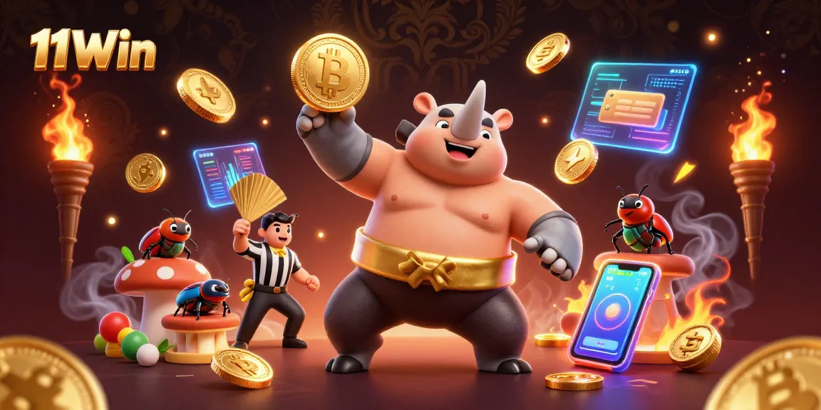 Win big with 11Win as the rhinoceros beetle champion kicks off a jackpot of golden coins and crypto!