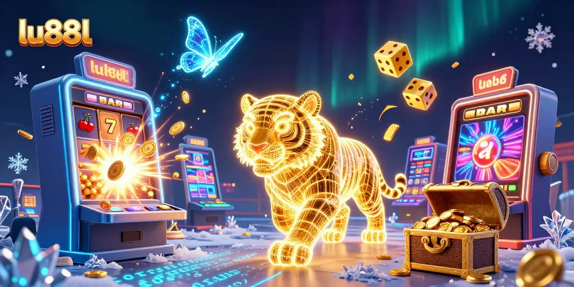 Experience thrilling gaming at lu88l with a golden tiger and casino jackpots in a vibrant casino scene.