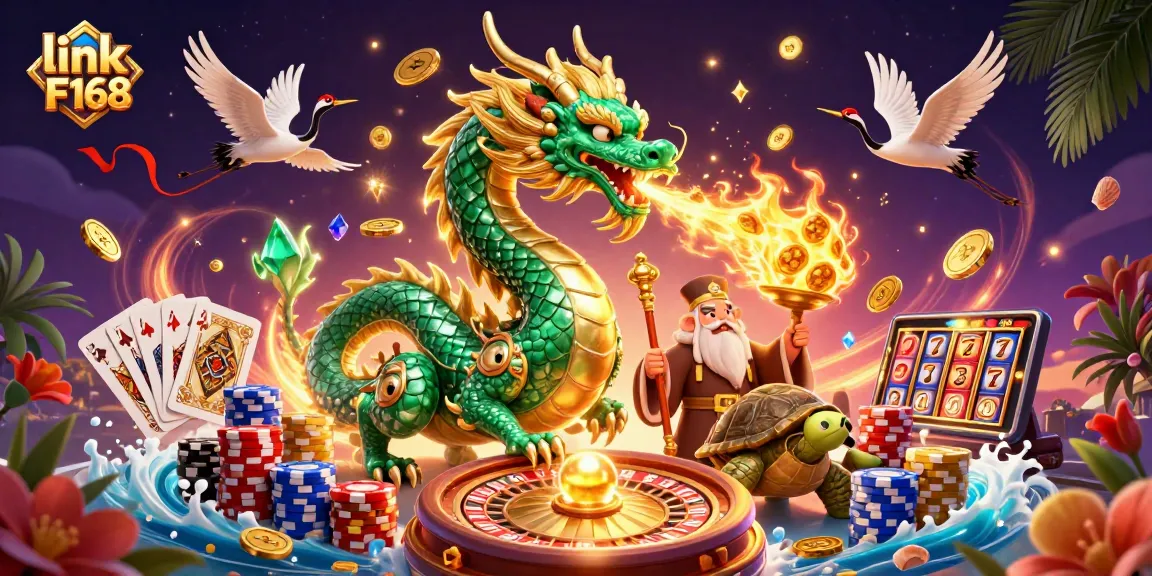 Enhance your gameplay with link F168 and explore thrilling features in a vibrant casino scene.