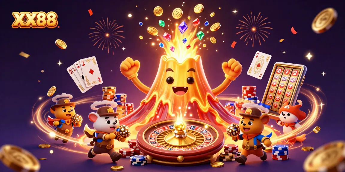 Win exciting bonuses at XX88 with vibrant gaming elements and treasure-filled adventure.