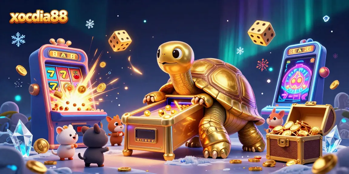 Join the fun at xocdia88 as the golden tortoise spins thrilling jackpots with vibrant gaming elements.