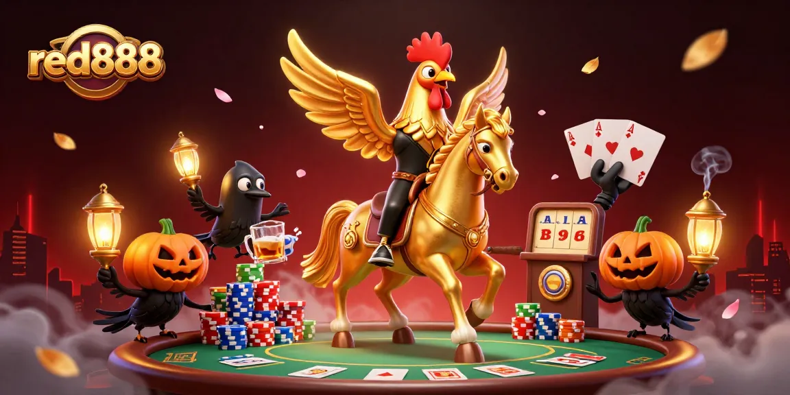 Join the golden rooster in a thrilling round of poker at red888 casino.
