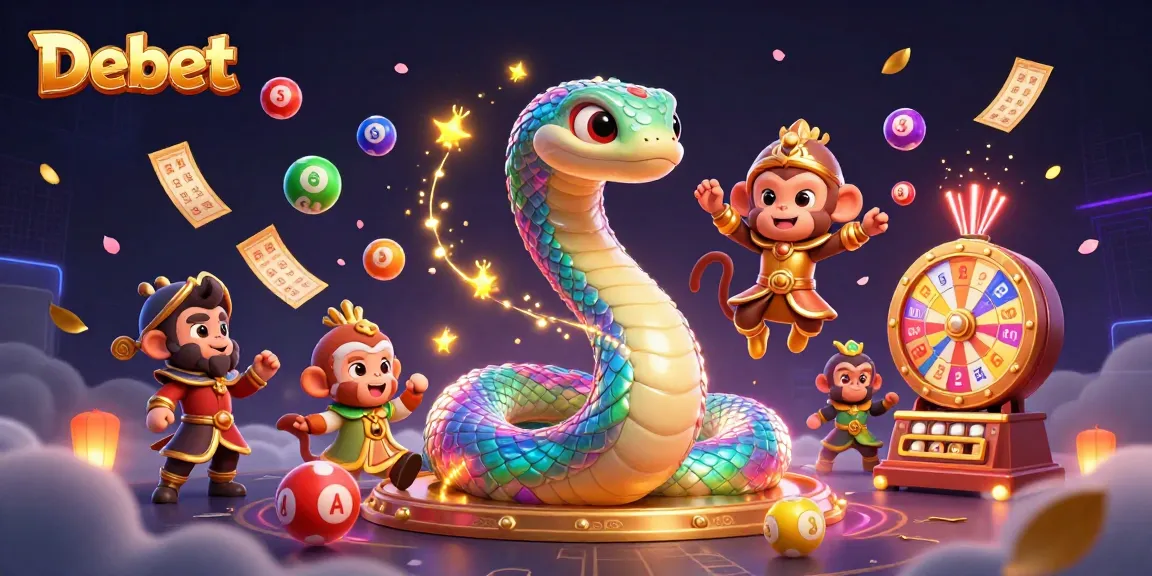 Experience thrilling lottery excitement with Debet's vibrant lottery balls and captivating 3D characters.