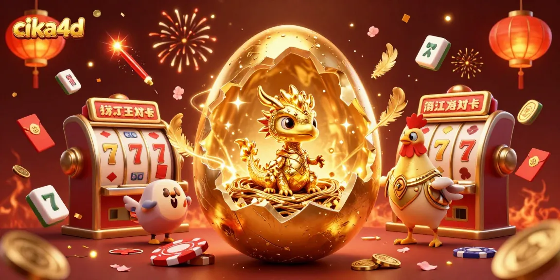 Engage with the colorful cika4d online gaming scene featuring a golden dragon and poker chips.