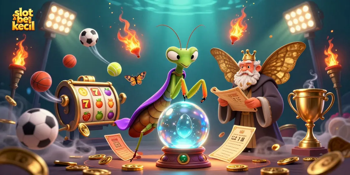 Slot bet kecil: Ilustrasi menarik menggambarkan suasana bermain slot dengan karakter kartun 3D dan elemen perjudian lainnya.