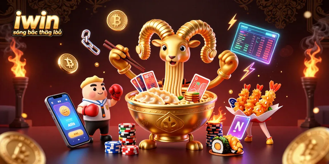 Engage with iwin sòng bạc thượng lưu through a vibrant 3D digital scene featuring lively casino characters.