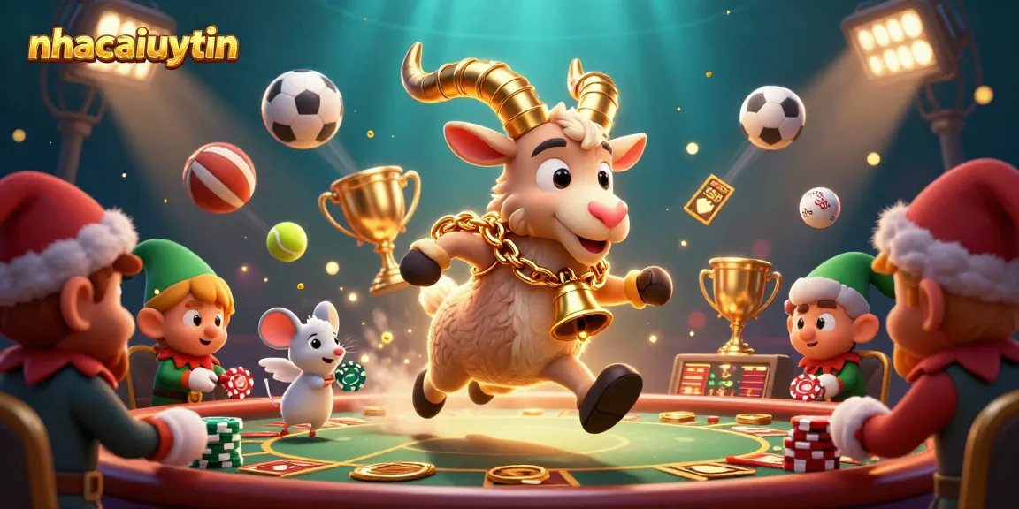 Experience thrilling bets with nhacaiuytin at a lively casino featuring cartoonish chaos and festive elements.
