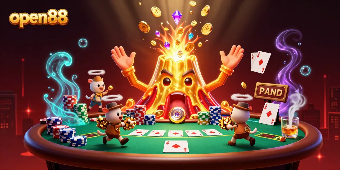 Experience the thrilling open88 casino adventure with gold coins, vibrant poker action, and captivating visuals.