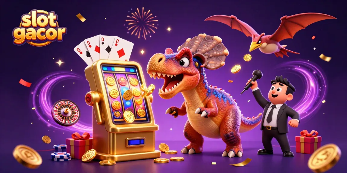 Experience slot gacor excitement in this dynamic scene with vibrant characters and golden coins.