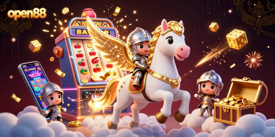 Join the excitement at open88 with vibrant slot machines and a magical scene full of winnings and adventures.