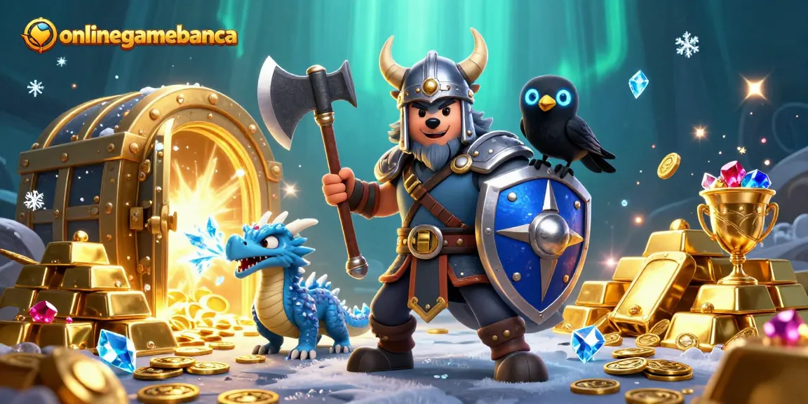 Experience the thrill of onlinegamebanca with epic Viking warriors and jackpots in this immersive casino illustration.