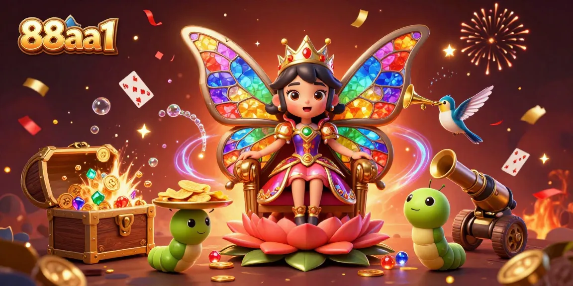 Engage in thrilling gaming adventures at 88aa1 with vibrant casino elements and a stunning illustration.